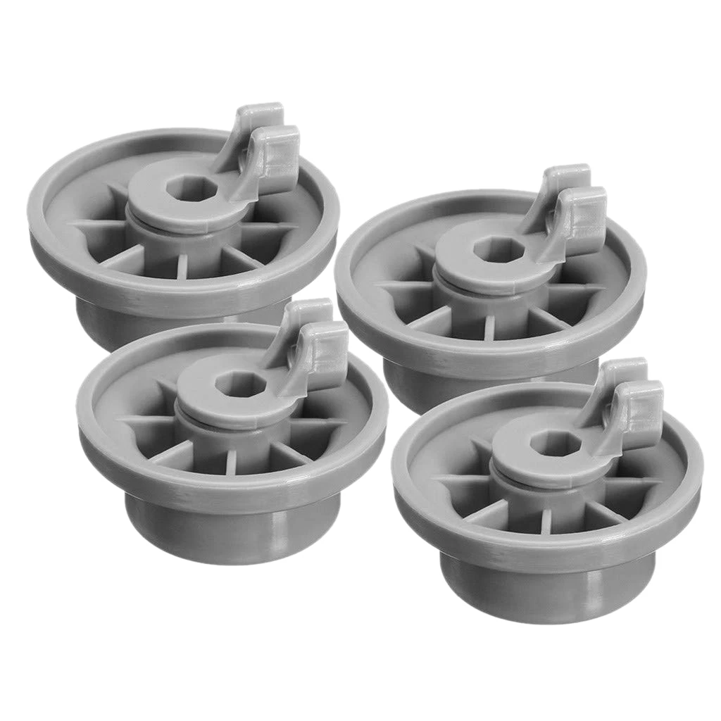 4 x Dishwasher Lower Basket Rail Wheels for Bosch Neff & Siemens Grey 165314