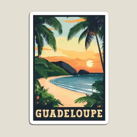Explore The Island Beauty Of Guadeloupe Magnet Home Refrigerator Decor Funny Magnetic Children Baby Kids Colorful