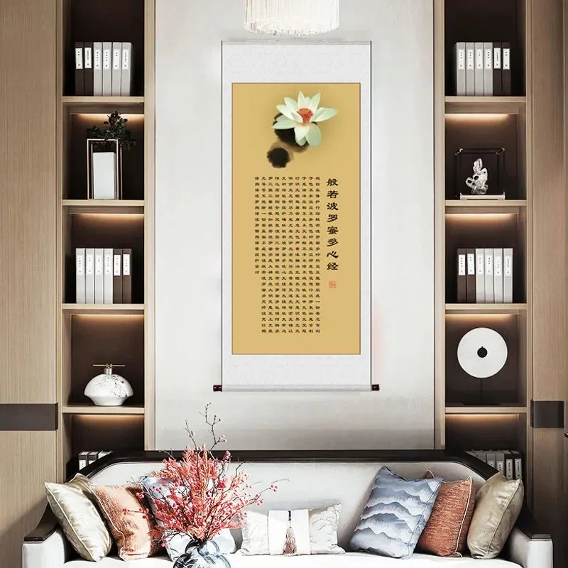 New Chinese Scroll Painting Buddha Zen Calligraphy Canvas Print Painting Poster Art Wall Picture for Living Room Home Decor