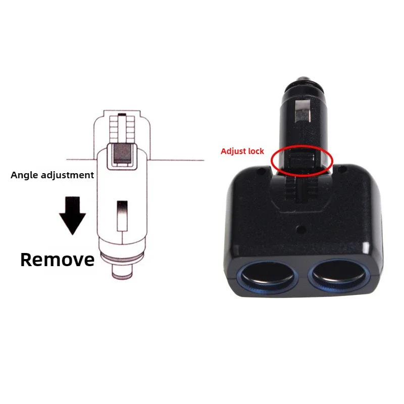 1 قطعة سيارة جديدة نقطة واحدة اثنين شاحن سيارة ولاعة السجائر نقطة واحدة اثنين شاحن سيارة متعدد الوظائف يمكن تعديلها 90 درجة