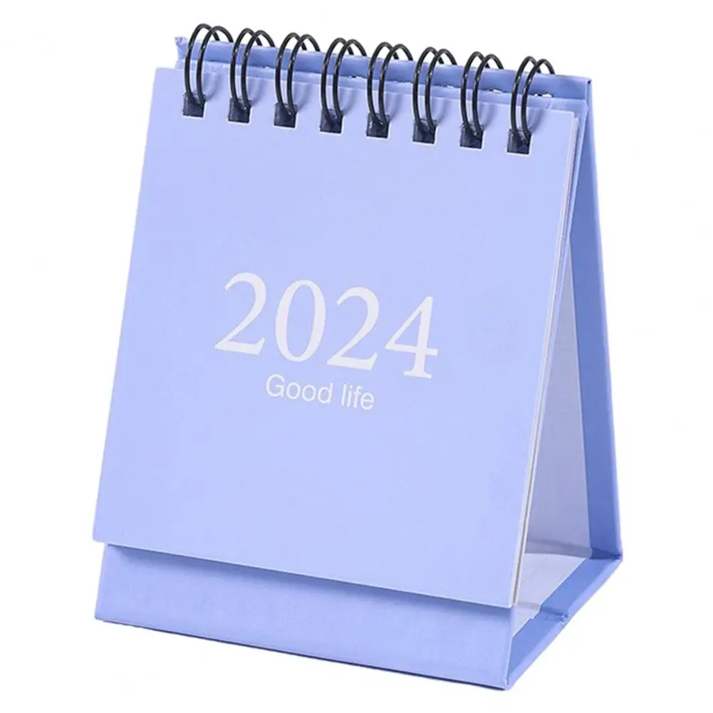 2023-2024 Mini Desk Calendar Plan Book Spiral Coil Page Turning Date Recording 17 Monthly for Planing Event Log Year