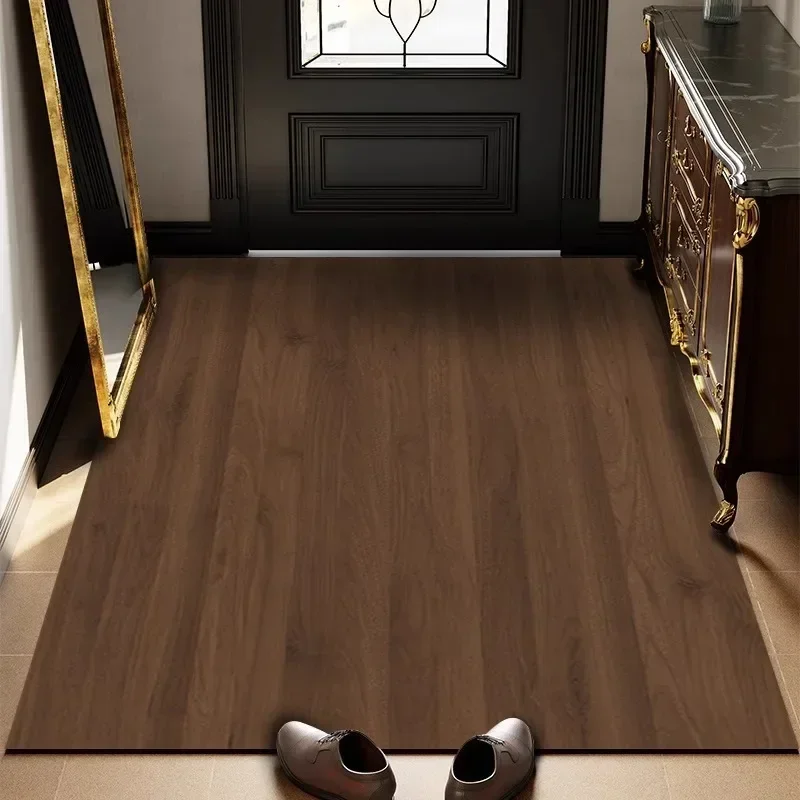 Simplicity Kitchen Carpet Wood Grain Lines Waterproof Oil-proof Wipeable No-wash Doormat Anti Slip Dirt-resistant Balcony Rug 러그