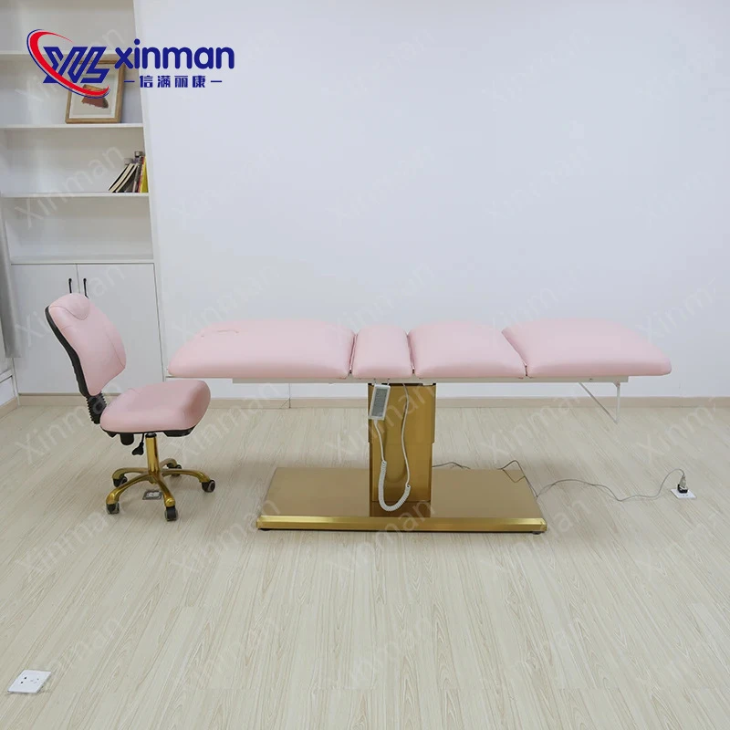 Massage Table & Bed,Beauty Salon Furniture,Modern Salon Golden Base Multi-Motor Beauty , Eyelash , Massage , Spa Bed, Direct Fro