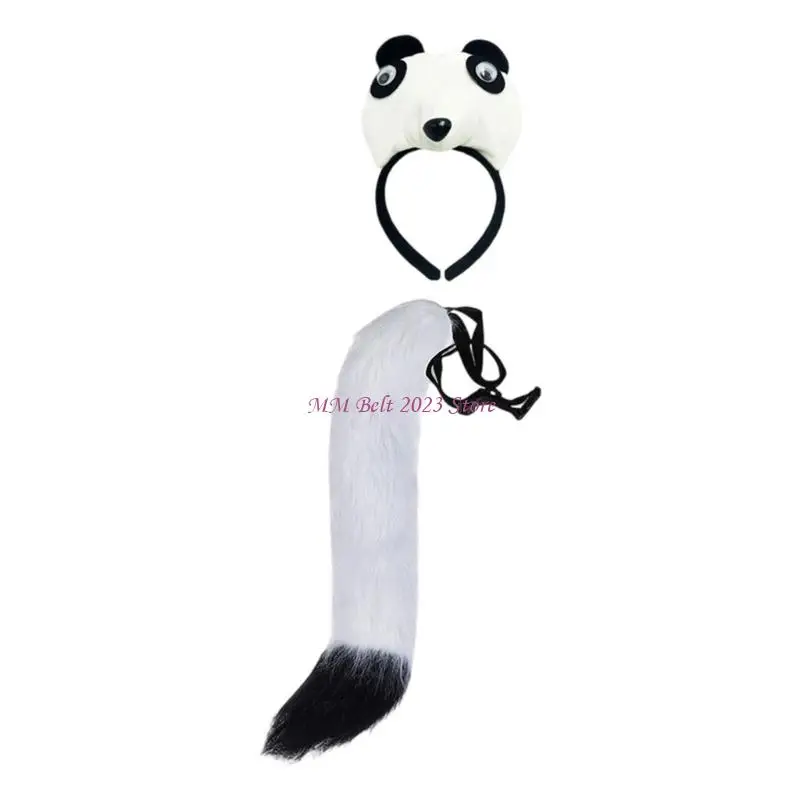 49ME Realistic Bear Costume Set With Ears And Tail Perfect For Halloween Cosplay