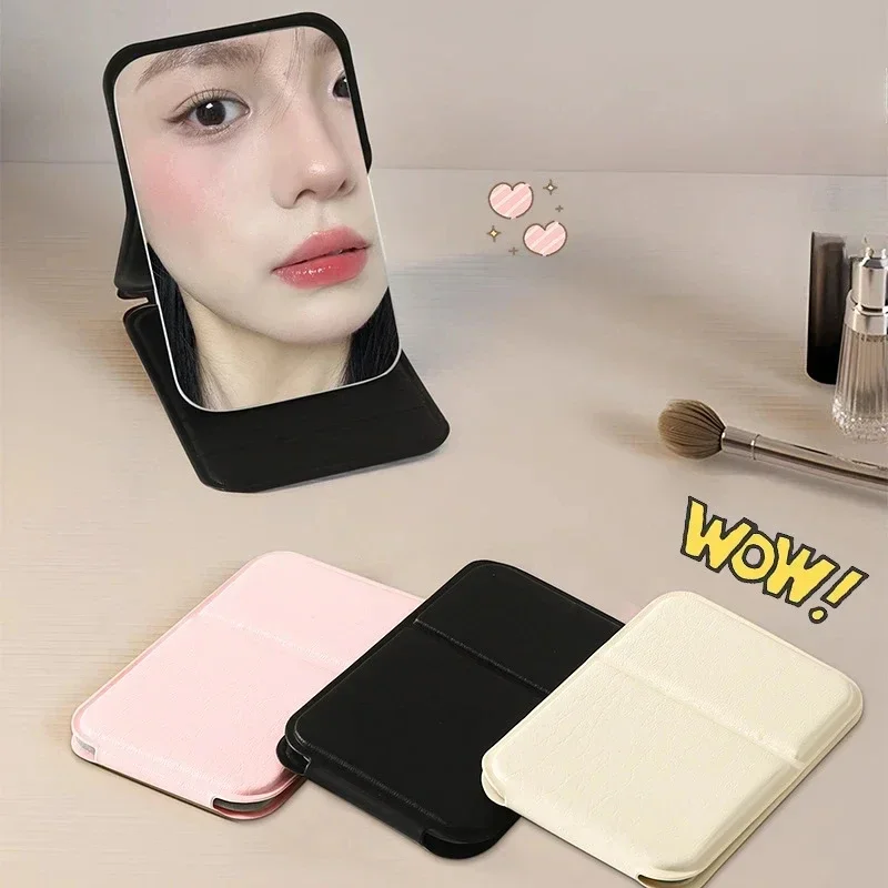 Foldable Makeup Mirror Mini Square Makeup Vanity Mirrors Portable Hand Mirrors Double-sided Compact Mirror Pocket Cosmetic