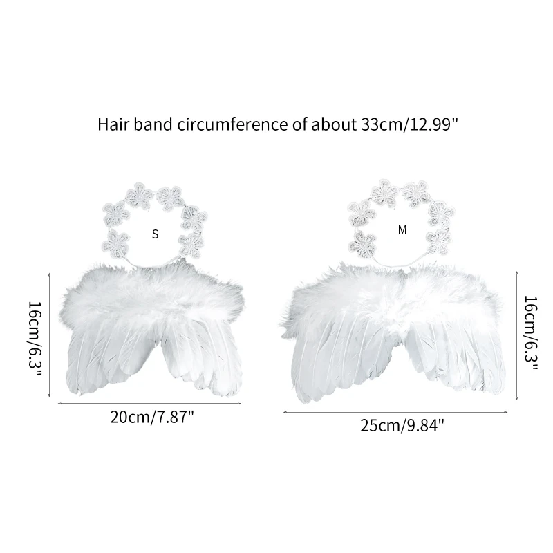Аксессуары для детской фотостудии, крылья ангела и головной убор, реквизит для фотосъемки, одежда для детской фотосессии, костюм