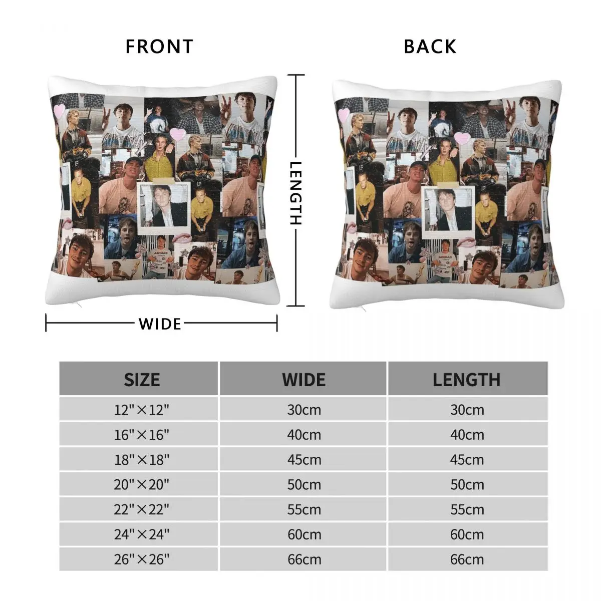 Drew Starkey Actor Square Pillowcase Polyester Linen Velvet Pattern Zip Decorative Throw Pillow Case Sofa Cushion Cover