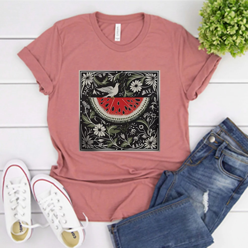 Camisas estéticas bohemias de sandía, esto no es una camiseta de sandía, camiseta de derechos humanos, camiseta de sandía libertad, tops informales Unisex