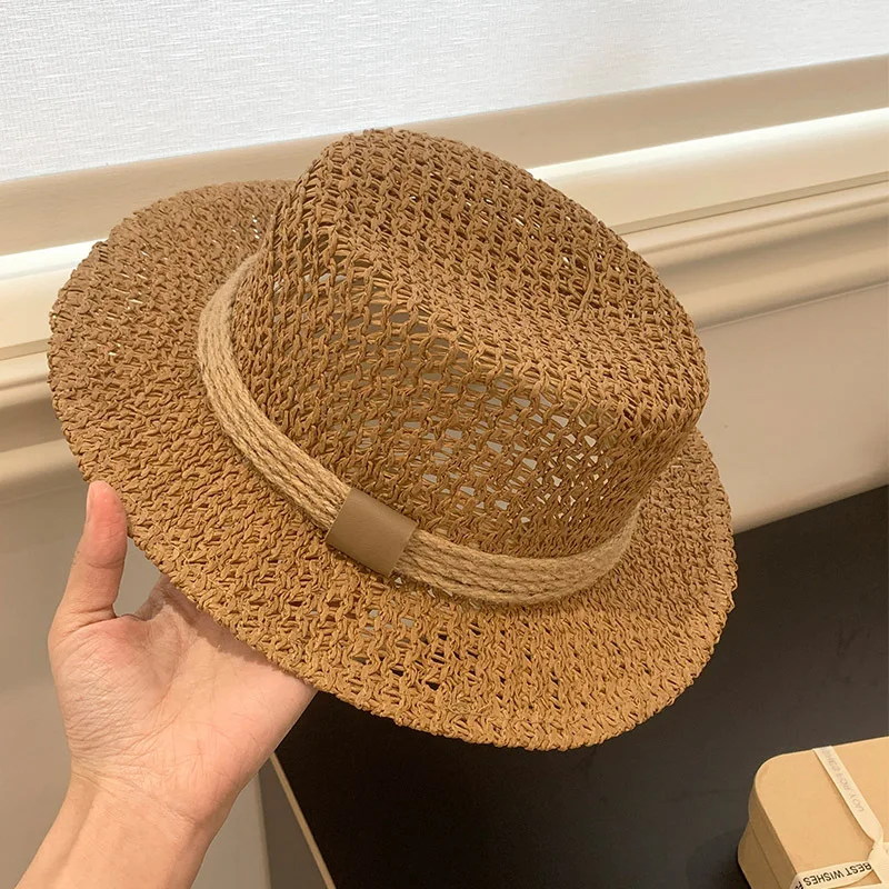 Женская-летняя-новая-модная-солнцезащитная-шляпа-соломенная-шляпа-ручной-работы-ажурная-пляжная-шляпа-для-отпуска-соломенная-шляпа-с-плоским-верхом-защита-от-солнца