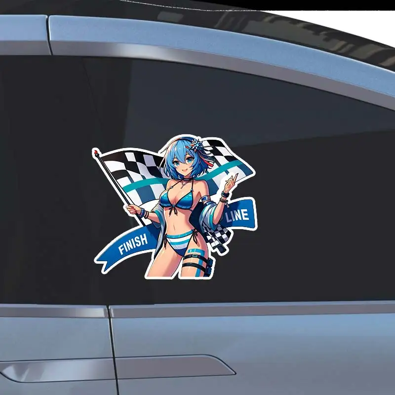 Racing Anime Girl Sticker - Wall Sticker  Vibrant Vinyl Decal Sticker on The Waterproof Decoration M778