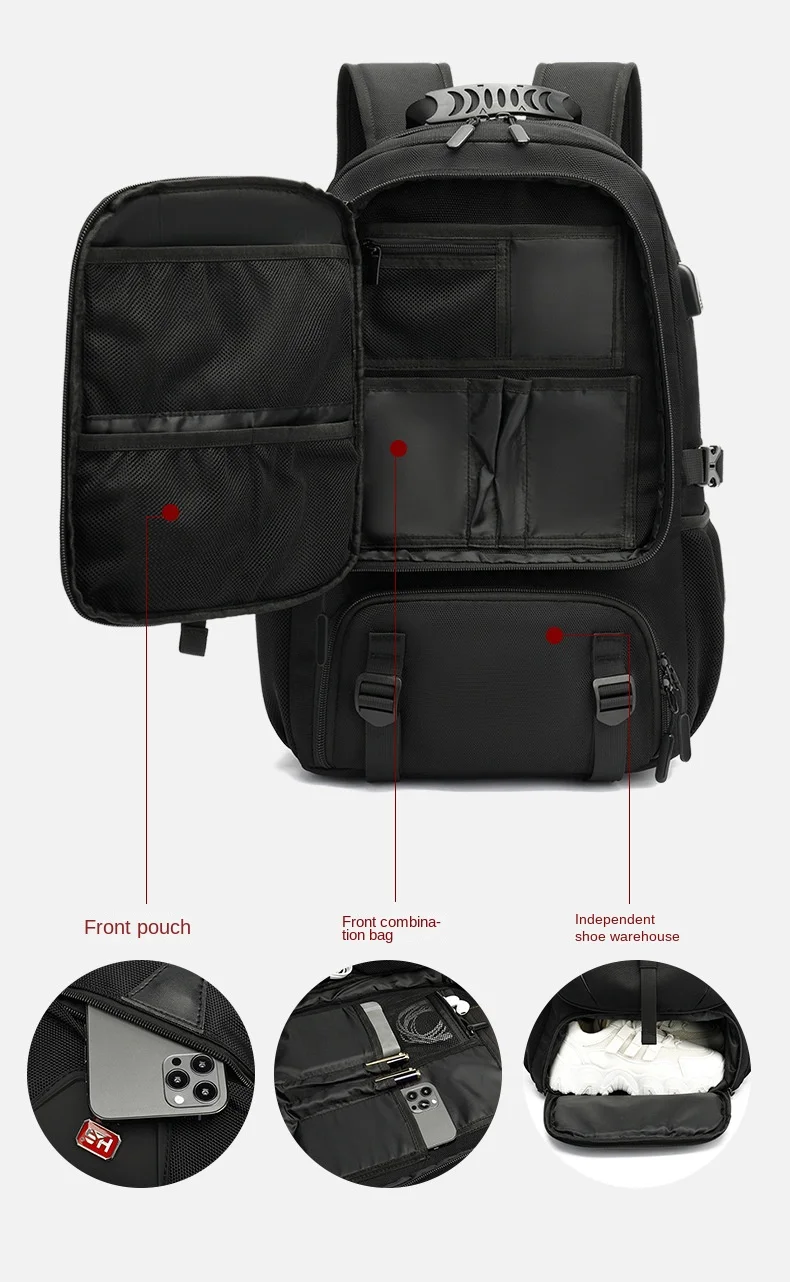 50/60/80L Unisex Männer Outdoor Rucksack USB Große Kapazität Reise Pack Sport Trekking Rucksack Wandern Camping Rucksack für Männer – Detail 10