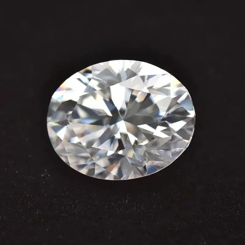 Moissanit-Stein, oval geschliffen, Farbe D, Reinheit VVS1, synthetische Edelsteine für die Herstellung von Schmuck im DIY-Stil, mit Zertifikat. – Detail 3