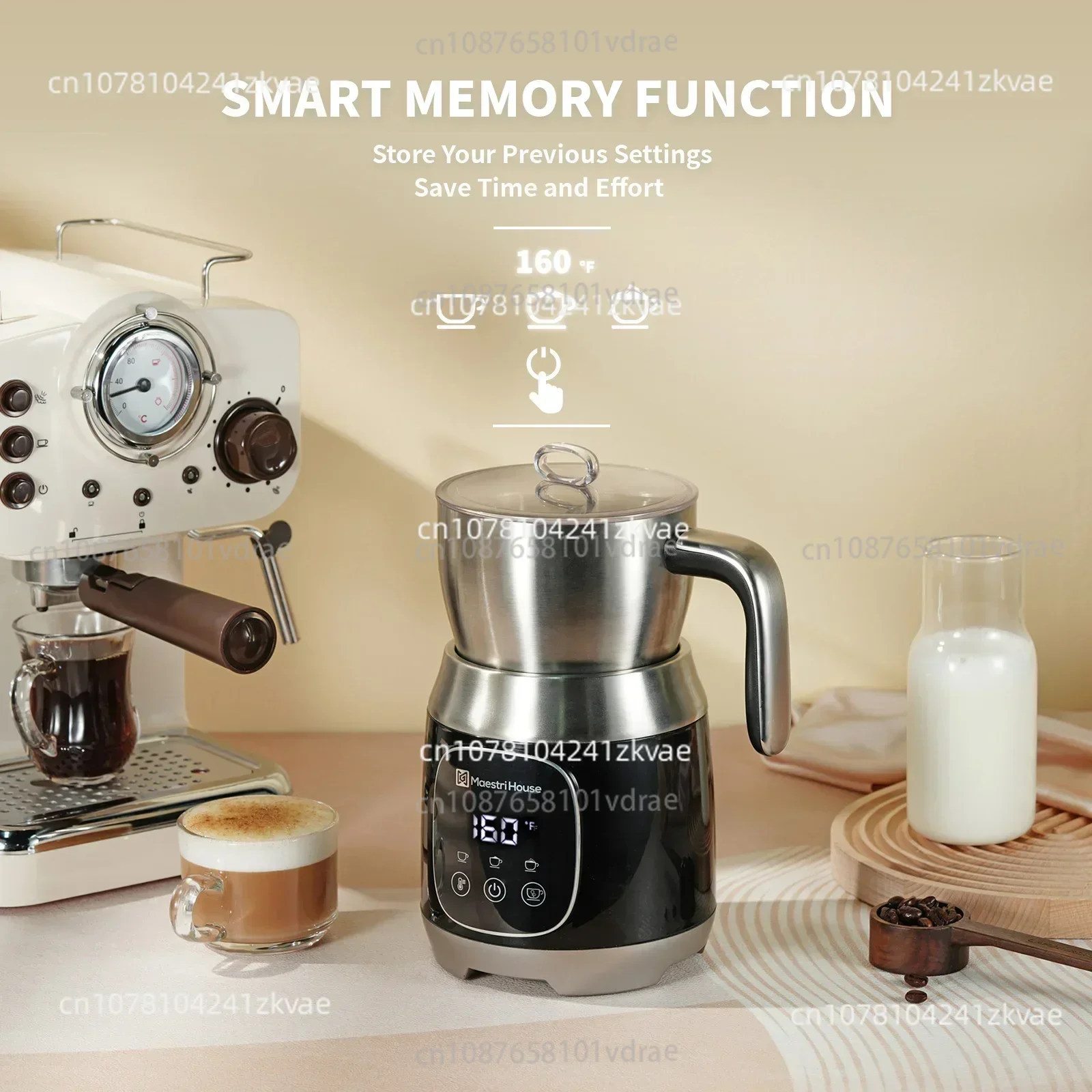 MMF-9304 سخان ماكينة رغوة وعاء قهوة كهربائي متجر 21 أونصة أسود قابل للفصل #2