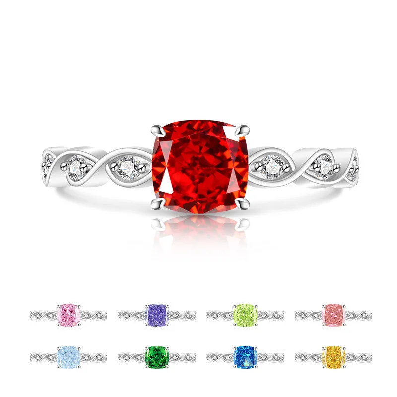 AA geometric crown ring for ladies, crystal zirconia, fashionable party jewelry, gift