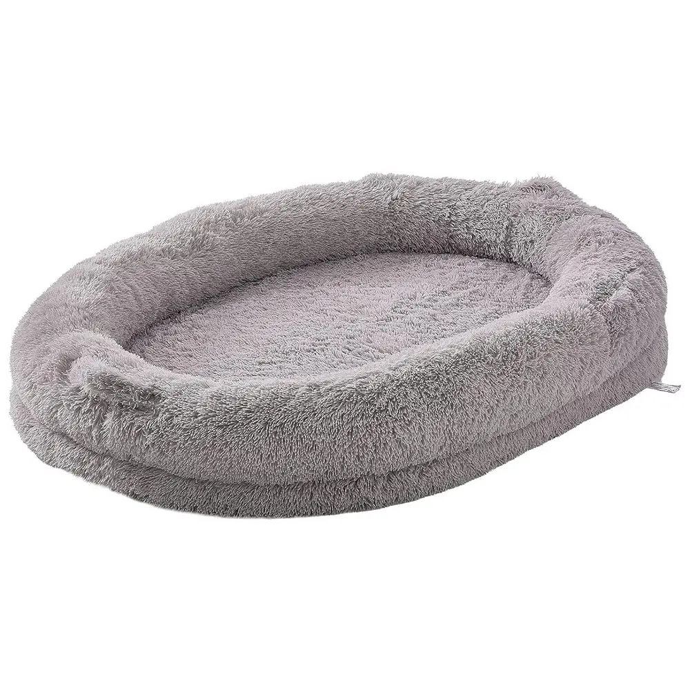 

Human Dog Bed, 72""X48""X10"" Human Size Dog Bed With Washable Pv Velvet Cover, Egg Orthopedic Foam, Storage Pocket, For You