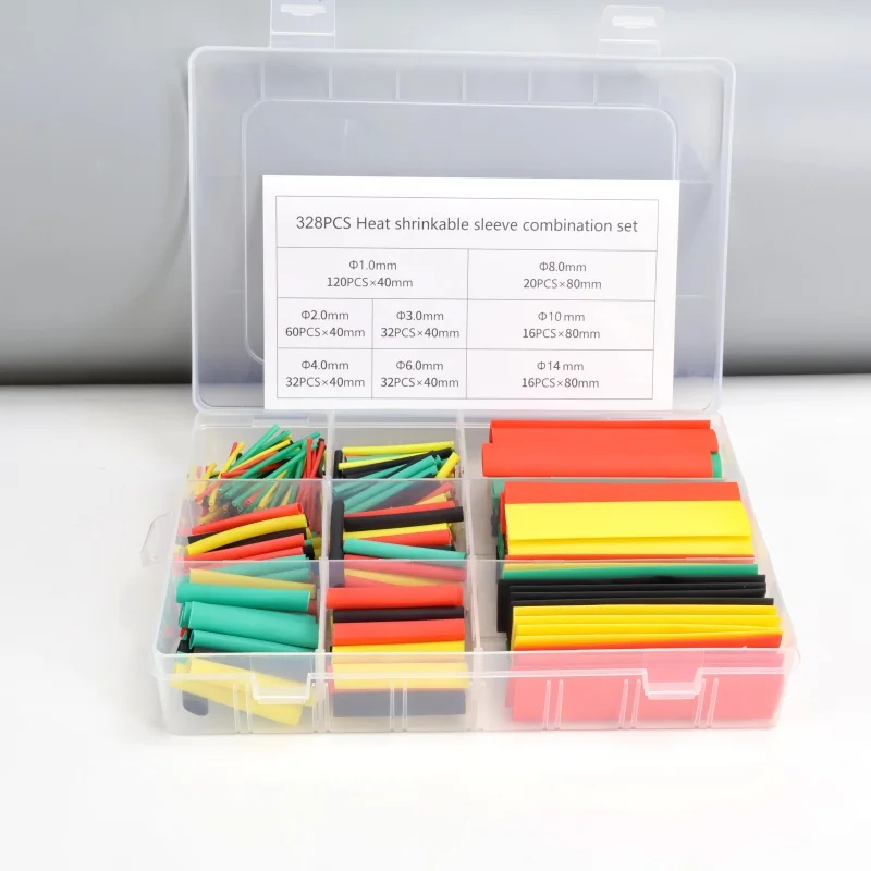 328/580PCS Colored Heat Shrink Tube Kit; Heat Resistant Pipe; Electrical Connection Cable Insulation Tube Protector