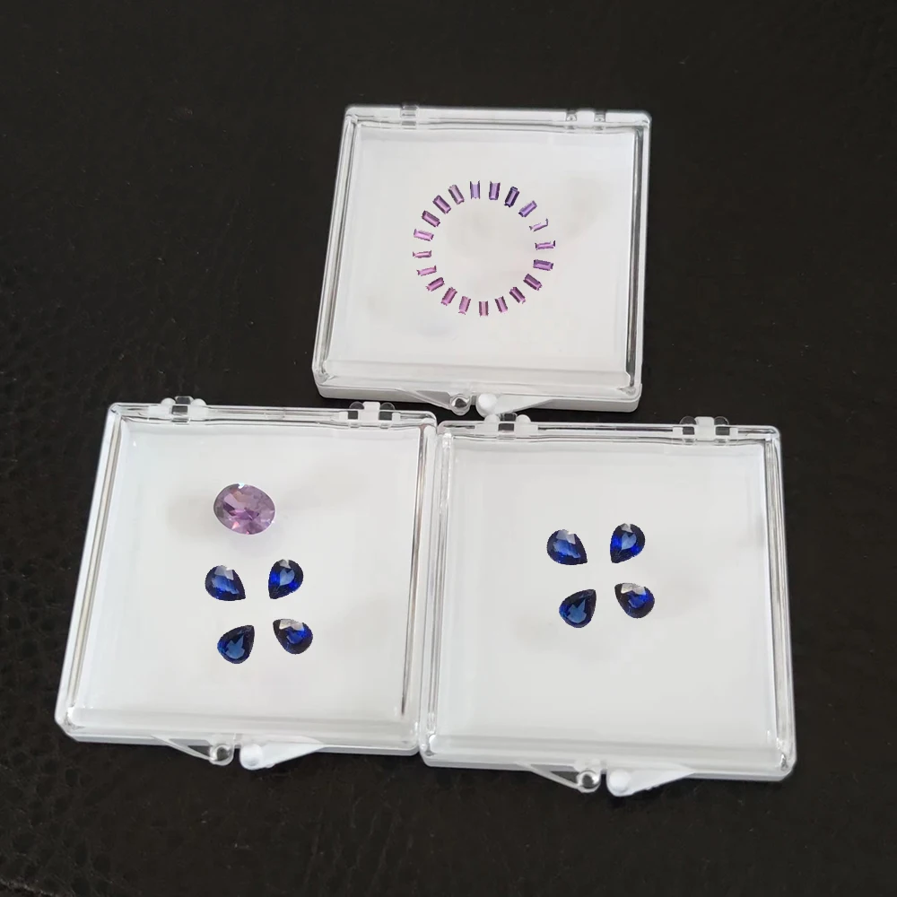 10 قطعة صندوق تخزين الأحجار الكريمة العائمة جوهرة عرض المنظم واضح لاصق فضفاض الماس حجر الزركون تشيكوسلوفاكيا صناديق تغليف المجوهرات