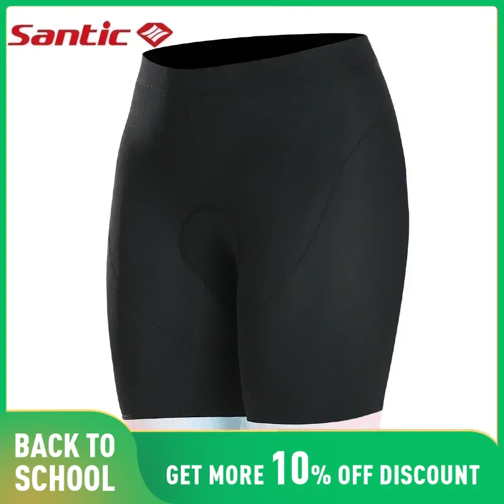 Santic Cycling Shorts Women 4D Padded Bike Shorts Shockproof Anti-pilling Road MTB Slim Fit  Stretch Pants Asia Size