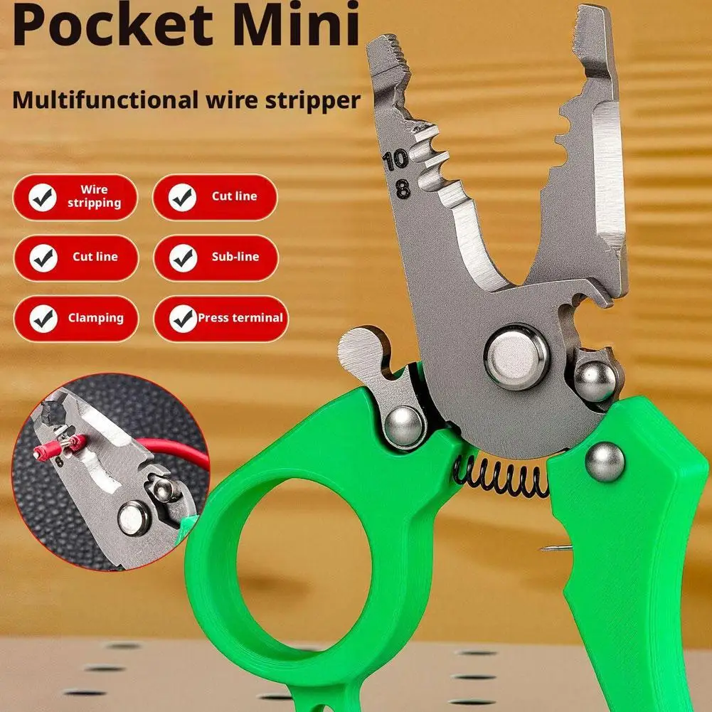 Mini Wire Strippers Pliers Multi-Function Pocket-Sized Splitting Wire Stripper Electricians Cable Cutting Crimping Pliers
