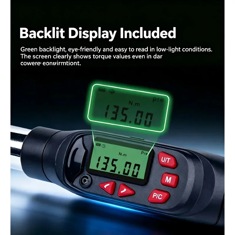 KOOLIWEI KB4‑200BN/340BN/400BN Heavy‑Duty Electronic Digital Torque Wrench 1/2‑Inch Drive 10‑400N·m ±2% Accuracy Repair Tool