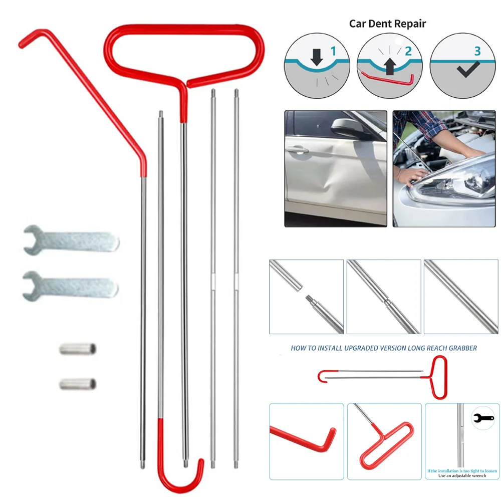 Car Tool Kit Auto Locksmith Emergency Open Unlock Long Reach Grabber, Car Emergency Tool kit, Pull Hook J-Hook