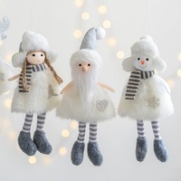 New Christmas Decoration Plush Angel Doll Girl Pendant Cute Rabbit Ears Doll Christmas Tree Decoration for Holiday Gifts Navidad