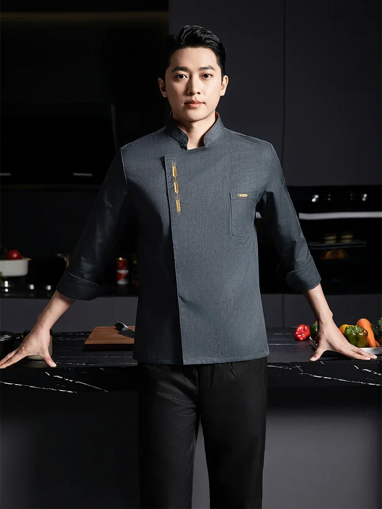 Professional Chef Shirt Premium Restaurant Kitchen Uniform Catering Cooking Jacket Cafe Work Wear Hotel Cook Outfit Baker Clothe