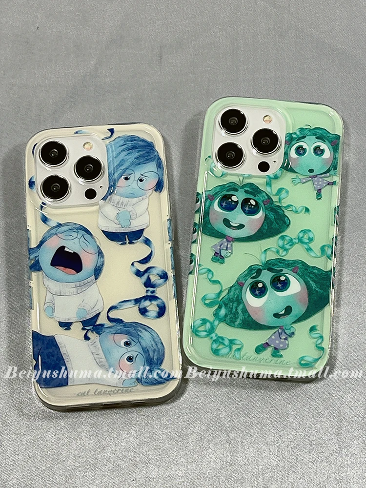 

Kawaii Inside Out Mobile Phone Covers Cute Anger Sadness Anxiety Pattern for Iphone 15 14 13 12 11 Pro Max Series Phone Cases