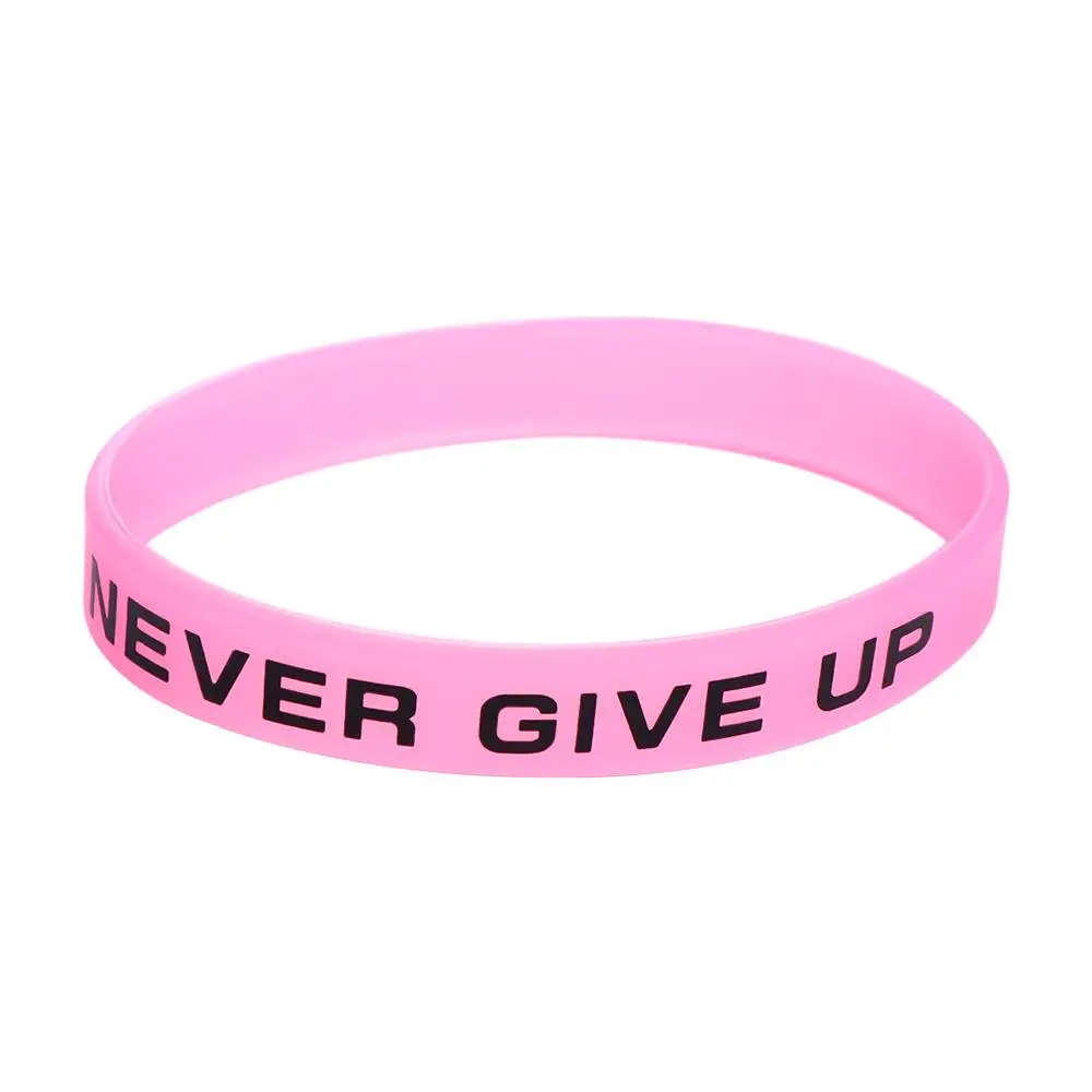 

Sport Wristband Glow In The Dark Luminous Rubber Bracelets Silicone Sweat Band Never Give Up Bracelet Basketball Wristband