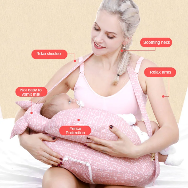 Adjustable Nursing Pillow Multifunction Baby Maternity Breastfeeding Cushion Infant Newborn Feeding Layered Washable Oreiller