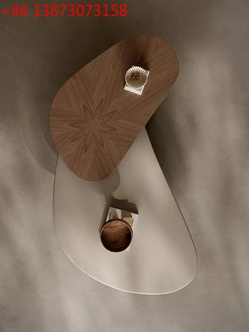 

*Italian round medieval coffee table living room modern simple minimalist coffee table design creative villa