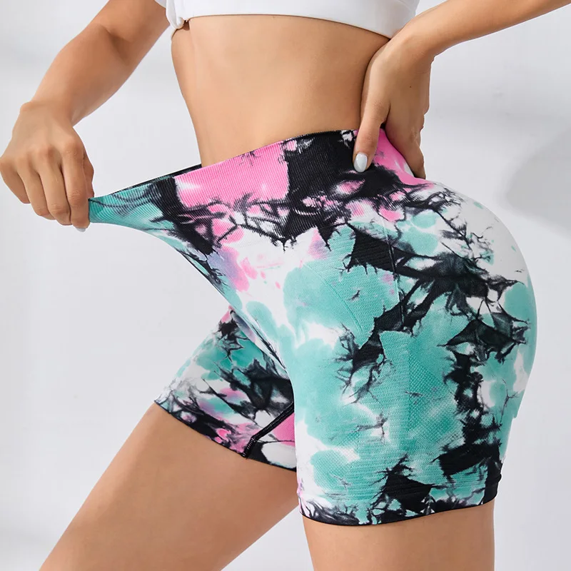 Women\'s Fitness workout Shorts High Waist Slim Cycling Yoga Shorts Summer Breathable quick-dry Sports Pants Gym Running Pants