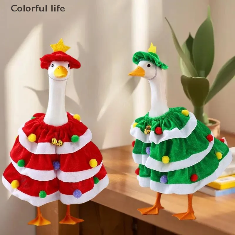 عيد الميلاد أوزة الزي احتفالي عيد الميلاد الشرفة أوزة الملابس مع قبعة عباءة تصميم أوزة الزي لديكور المهرجان #3