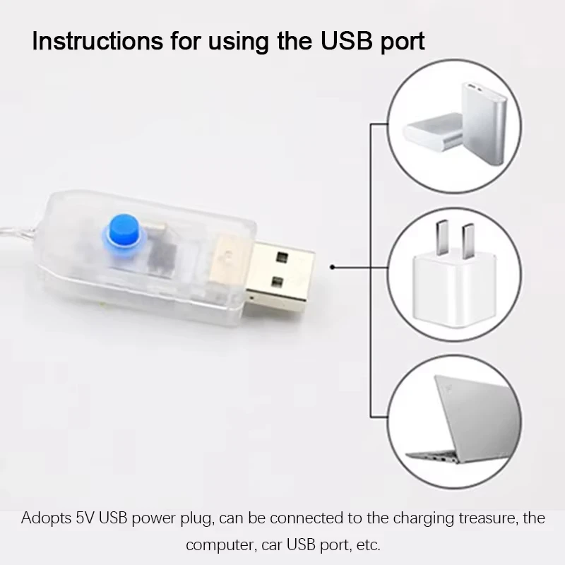 سلسلة أضواء سلم تسلق سانتا كلوز 1/3 متر - تعمل بمنفذ USB، 8 أوضاع مصباح LED لحديقة عيد الميلاد وديكور شجرة، هدية السنة الجديدة