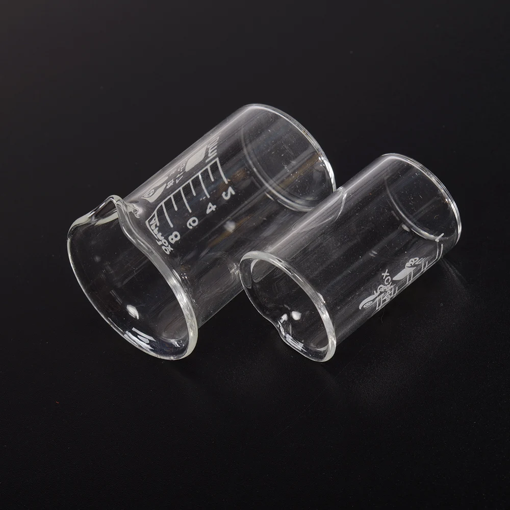 Vaso de vidrio para medir, vidrio de borosilicato para laboratorio, experimento químico, 5ml, 10ml, 25ml, 50ml, 100ml, 1 unidad