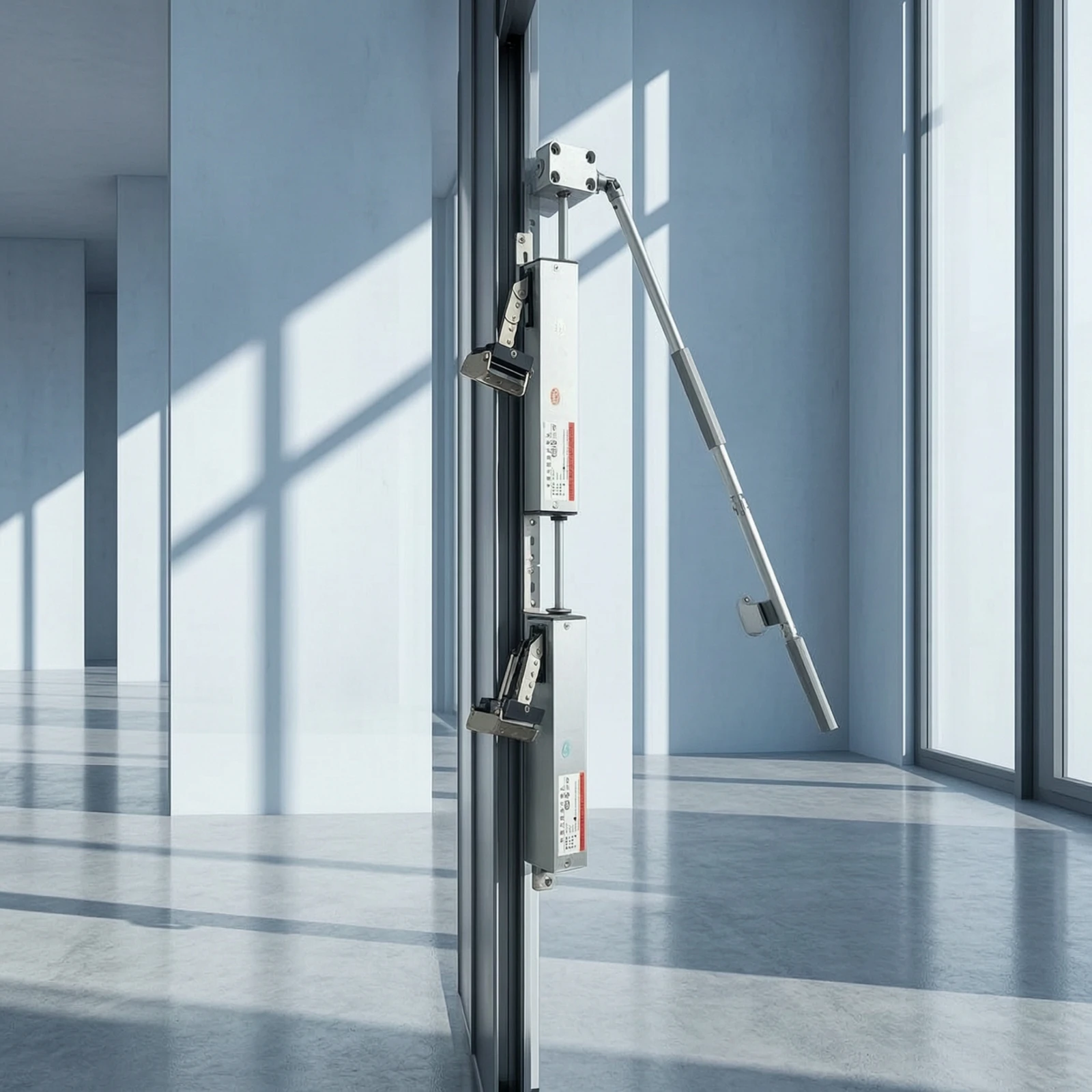 Window Opener with Hand Crank Silver-Toned Manual Window Opener Hardware Low-Noise Stainless Steel for Ventilation - view 2