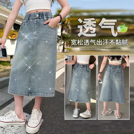 New Fashion Kids Child Long Style Denim Shorts With Rhinestones For Teenger Girls Summer Casual Shorts With Butterfly and Hearts
