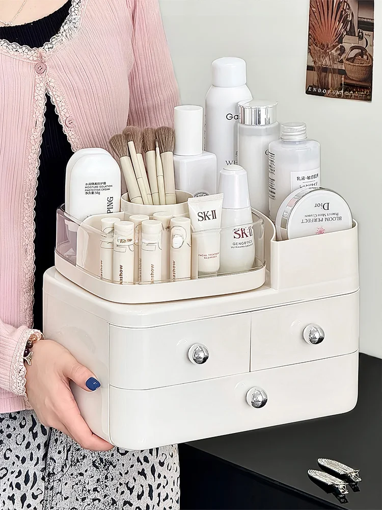 

Large Capaci Cosmetic Storage Box Desktop eup Organizer Lipsti Eyebrow Pencil Holder Rectangular Tee Layers Plastic Box