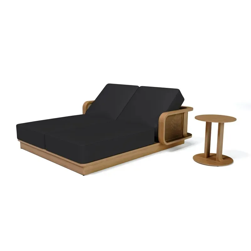 Outdoor Loungers Garden Hotel Resort Furniture Sets Terrace Sunbeds Teak Sunloungers
