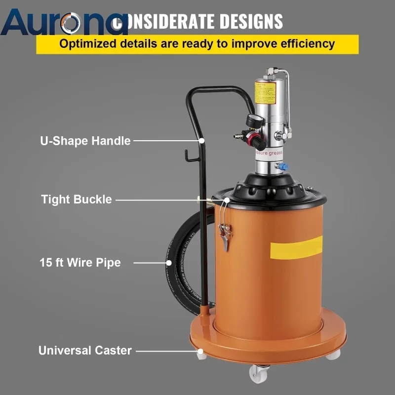 【Industrial】20 L Air Grease  Pump Grease Pump Set Electric 5 Gallon Air Operated Grease Pump With 20FT High Pressure Hydrauli