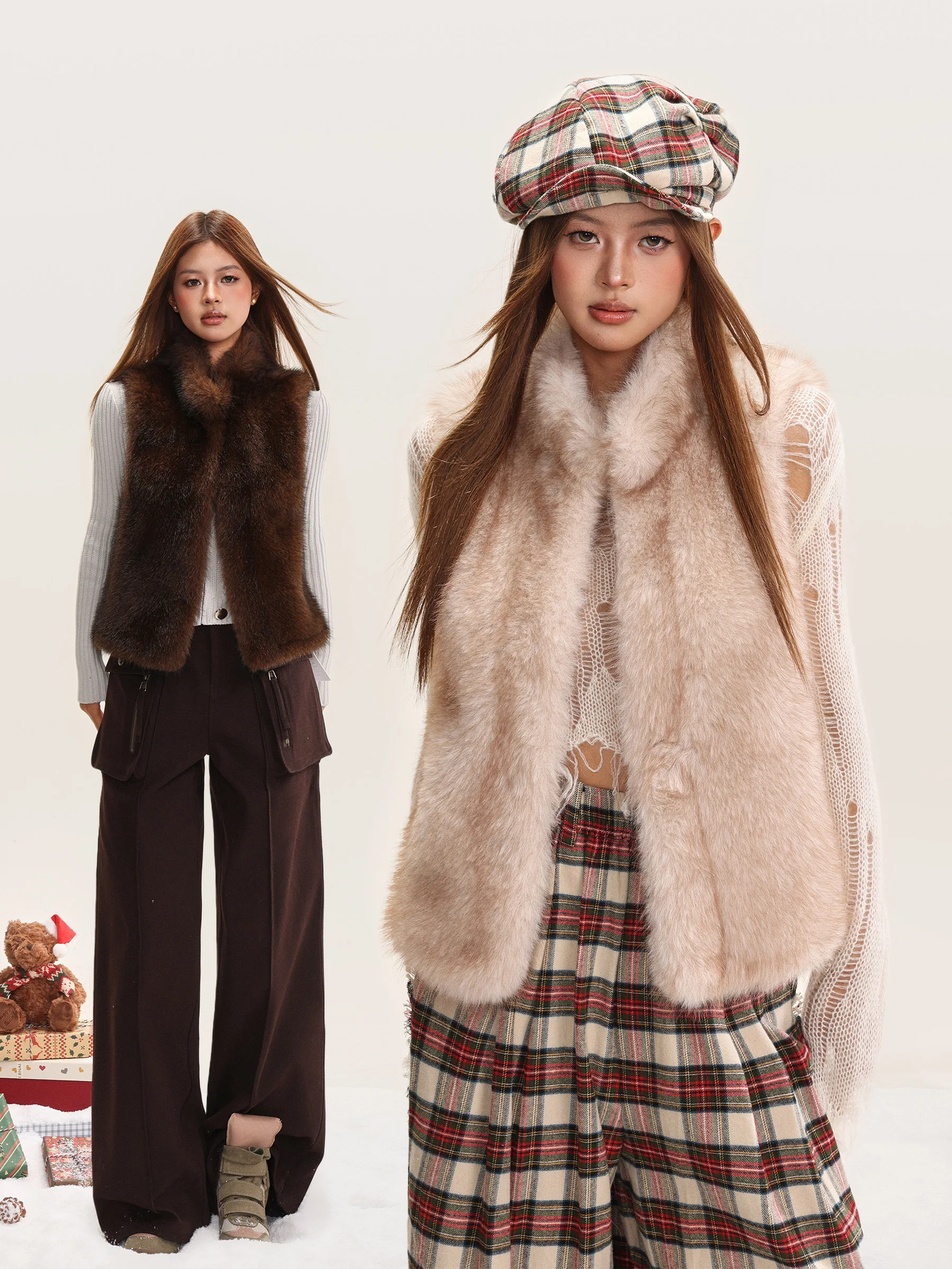 

Warm Furry Vest Women's Autumn Winter Casual Svel Stand Collar Outerwear Comfortable Loose Top Luxury Sle Faion