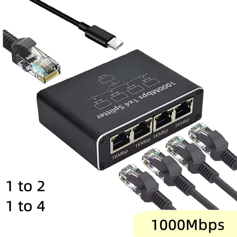 Gigabit Ethernet Switch Rj45 Splitter LAN Gigabit Extension Adapter 1000Mbps Network Connector for Router PC Laptop TV Box