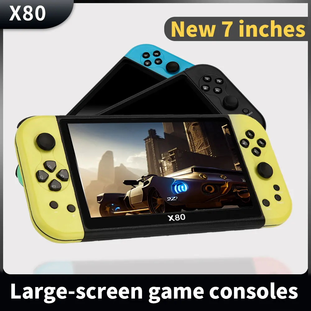 X80 Retro Portable Video Game Console 3000MAH7.0 INCH IPS SCREEN PORTABLE VIDEO PLAYER WITH BUILT-IN 20000+ CLASSIC GAMES