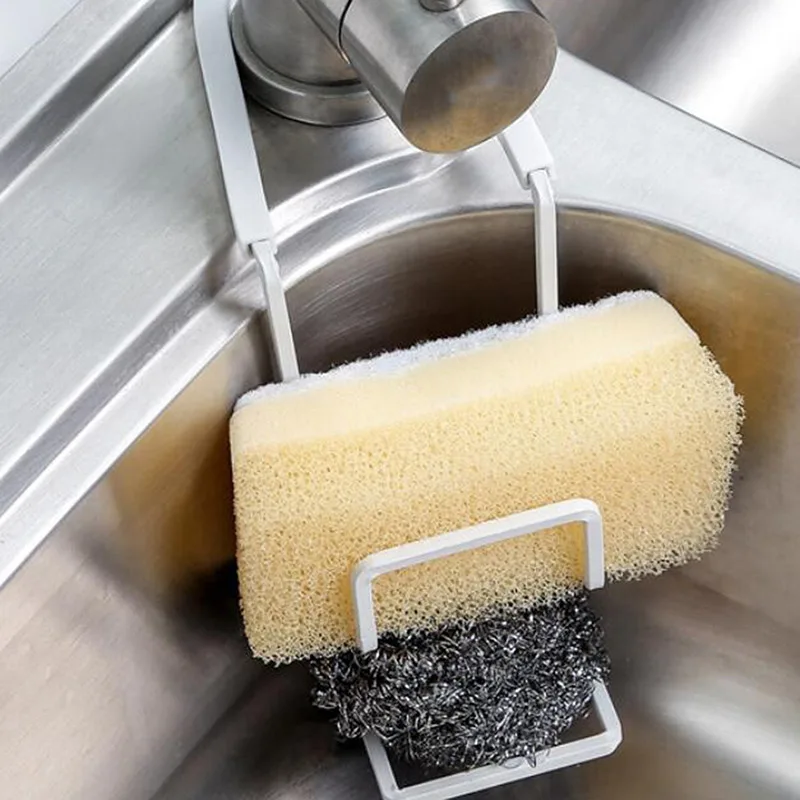 Kitchen Sink Sponges Holder Self Adhesive Sink Sponges Drain Drying Rack 304 Stainless Steel Storage Holder Kitchen Accessories