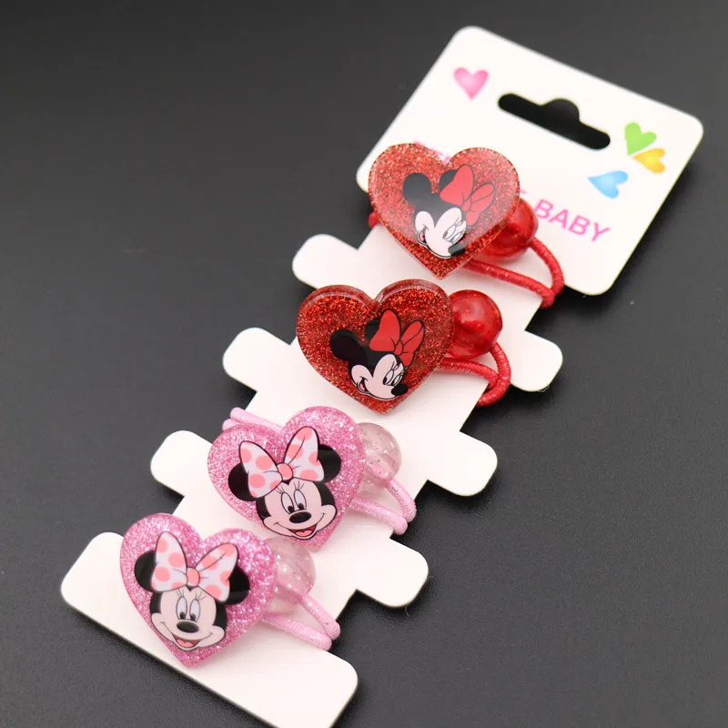 

Randomly select 1 anime Disney children's and girls' jewelry headwear gift Minnie Mickey hair rope rubber band hair bundle