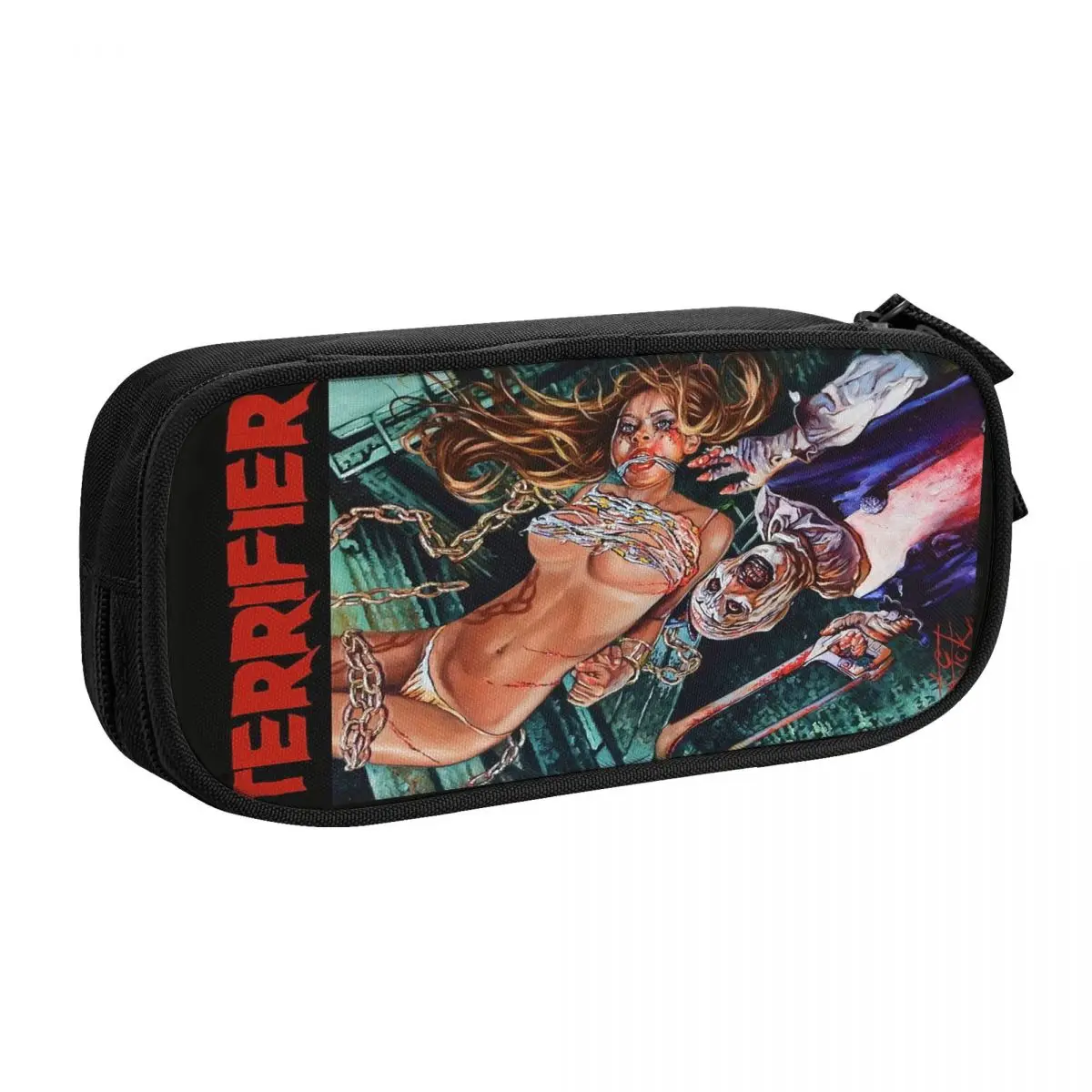 Halloween Horror Movie Terrifier School Pencil Cases Boy Girl Big Capacity Pencil Bag Pouch Students Stationery