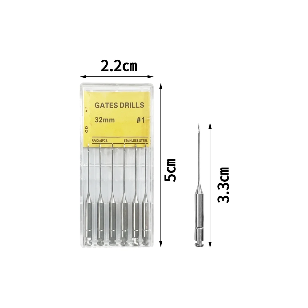 6pcs Dental Peeso Reamer Gates Drills 32mm Endodontic Reamers Drill Burs Endo Files Engine Use Dentist Materials