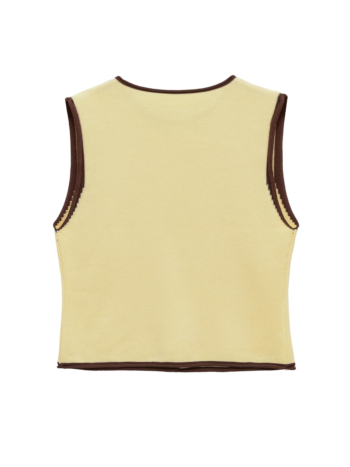 Sweet Sle-Chaleco redondo de punto Svel para mujer, Top con capas de retazos, ropa informal de algodón, otoño 2025