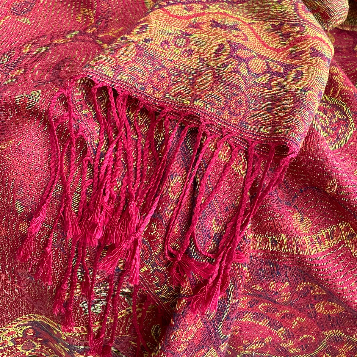 Neue Mode Damen Faux Kaschmir Winter Wrap Vintage Print Quasten Dicke Warme Pashmina Zweiseitiger Schal Outdoor Schals Foulard – Detail 7