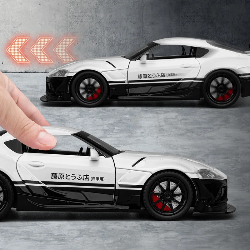 1:22 GR Supra A90 سبيكة تعديل واسعة الجسم سيارة رياضية نموذج دييكاست المعادن راينغ سيارات المركبات نموذج الصوت والضوء لعبة أطفال هدية